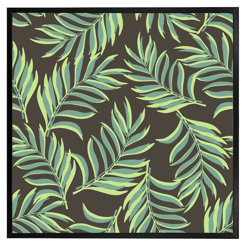image 1 of Green palm leaves (Picutre Frame) Black | XS