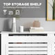 image 4 of HOMCOM White Painted Radiator Cover Wooden Cabinet Horizontal Slats Modern Style
