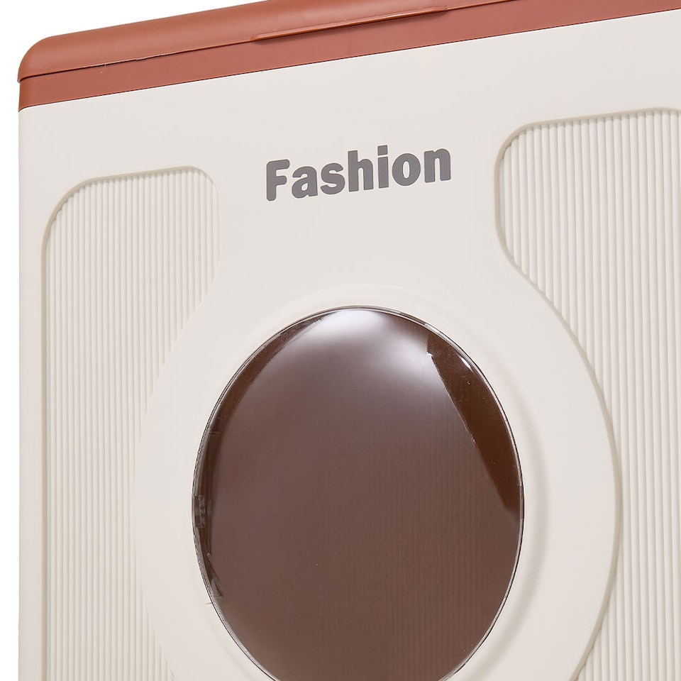 image 1 of Living and Home 160L Foldable Clothes Storage Box Container with Wheels, Brown | Brown