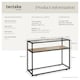 image 6 of Console Table Kilkenny - 2 shelves, with glass top surface | Brown | industrial wood light, oak Sonoma | 100 x 41 x 80,50 cm | 1