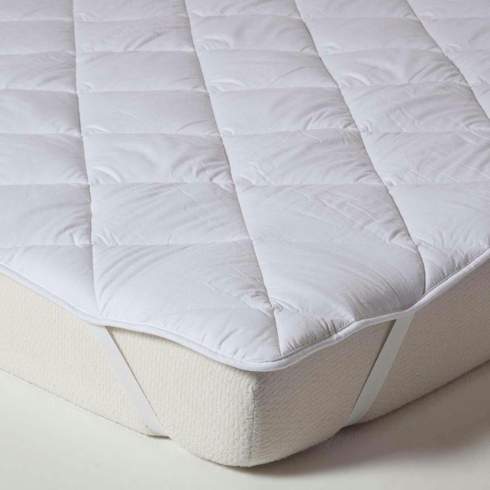 image 1 of Homescapes Luxury Extra Thick 500 GSM Cotton Mattress Topper - Double | White | Double