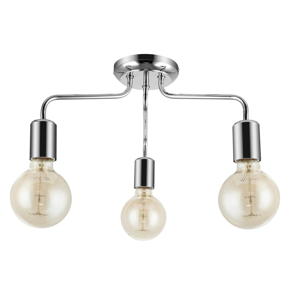 image 1 of COSYLYTE Fraser 3 Light  Metal Ceiling Flush Light Chrome