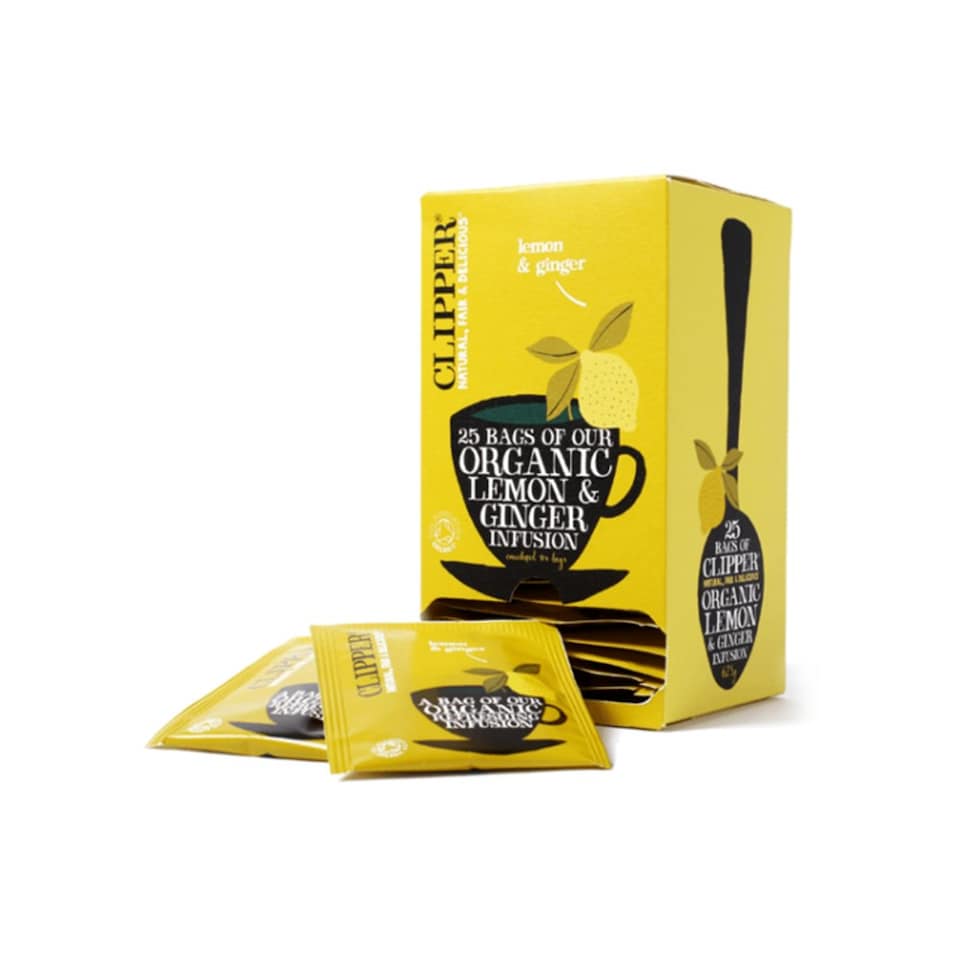 Organic Lemon & Ginger Infusion 25 Envelopes (Clipper)