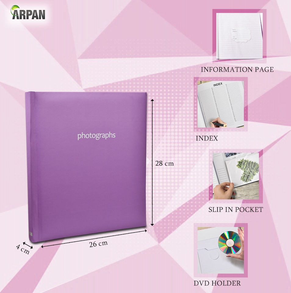 image 1 of 5"x7" Slip In Memo Bookbound Photo Album for 120 Photos – Hardcover Picture Album with Writing Space
