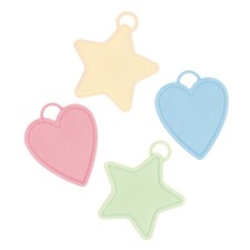Assorted Pastel Heart & Star Plastic Balloon Weight 15g