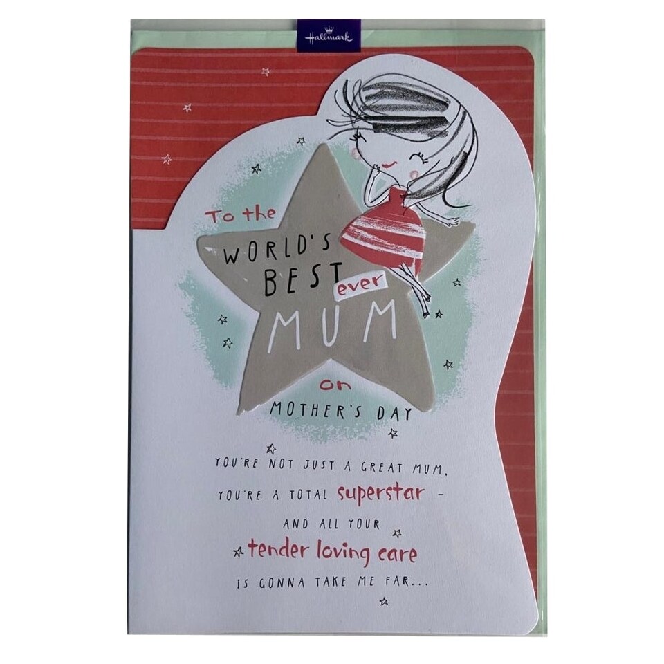 image 1 of World's Best Mum Die Cut Design Mother's Day Card