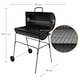 image 3 of House of Home BBQ Barrel Charcoal Grill with Lid Thermometer, Portable Trolley Smoker, Wheels