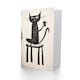 image 2 of Cat Lover Drinking Coffee Black Cartoon Birthday Card