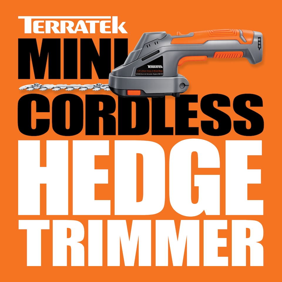 image 1 of Terratek 7.2V 2 in 1 Cordless Hedge Trimmer Cutter | Grey | Grey | 1