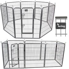 Actiaspet - Heavy Duty 8-Panel Metal Playpen with Door, Large 100cm Height