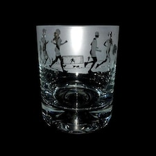 Animo Glass Whisky Tumbler Etched Glass Running