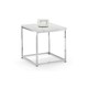 image 1 of White Marble Top Lamp Table with Silver Framing White
