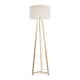 image 1 of ValueLights Lottie Natural Wood Tripod Floor Lamp Cream Boucle Shade