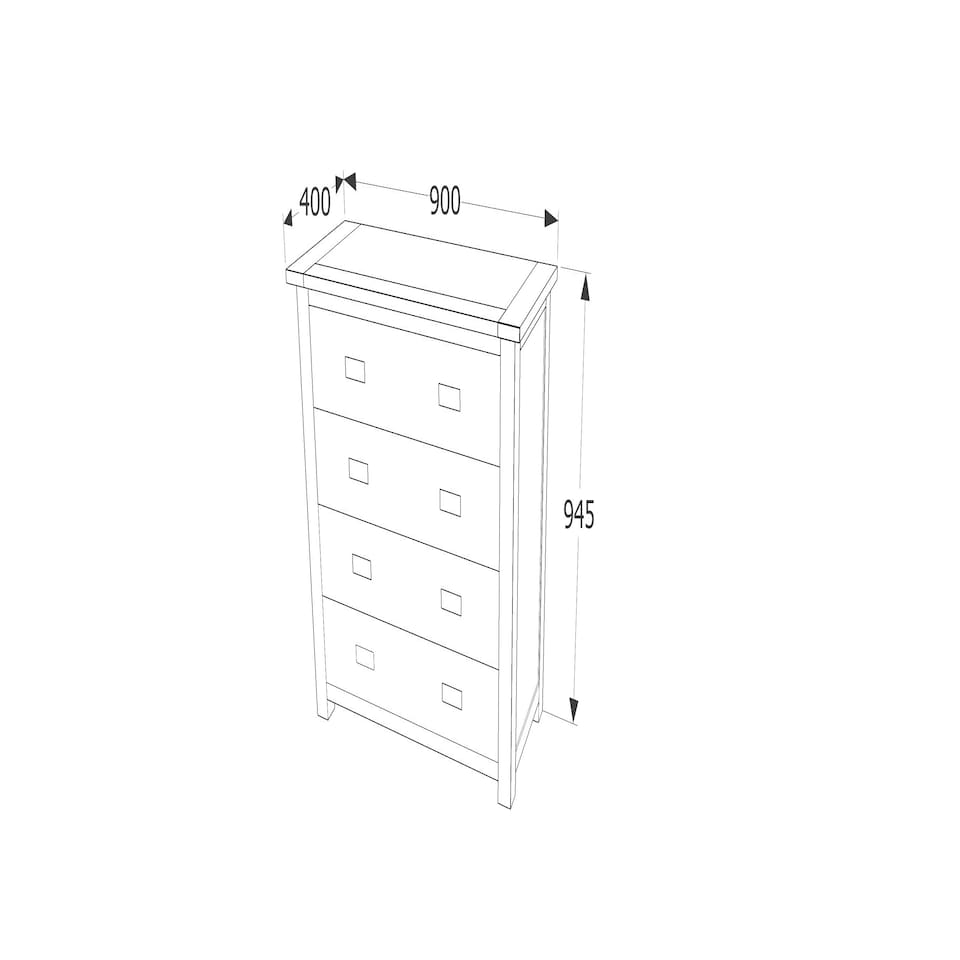 image 1 of Boston, 4 Drawer Chest Brown