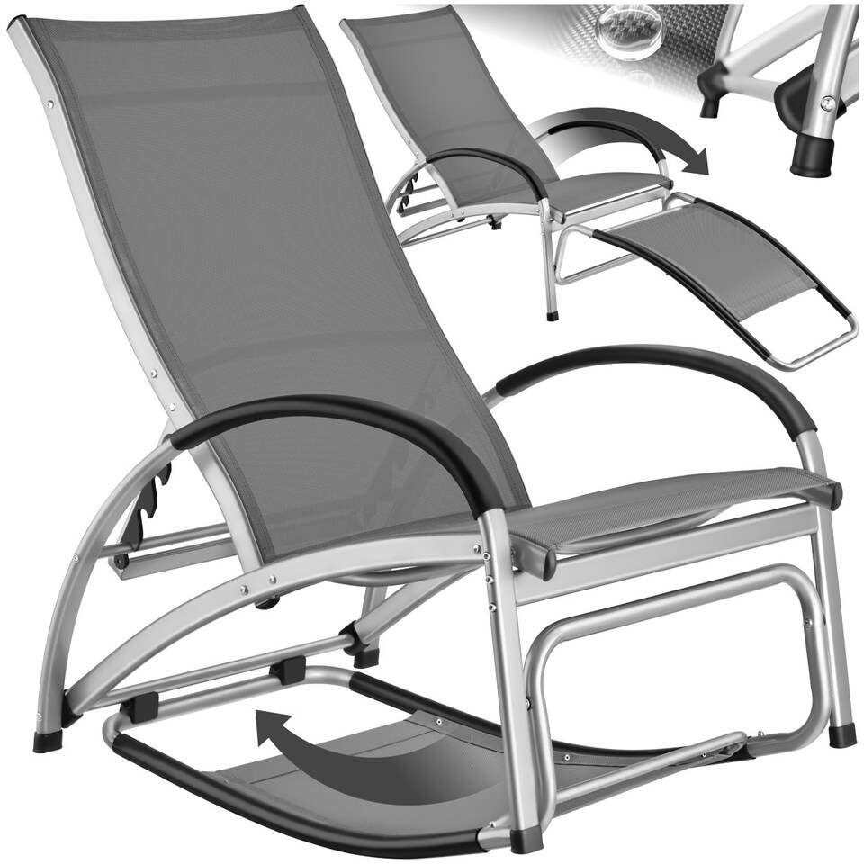 image 1 of Sun Lounger Avignon - 2 in 1 functions, adjustable backrest | Grey | anthracite | 1