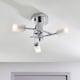 image 2 of Havana 3 Light Semi Flush Multi Arm Ceiling Light Chrome, Acid Etched Glass, G9