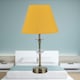 image 3 of Antique Brass Table Lamp with Facet Detail and Ochre Shade Bronze | Red