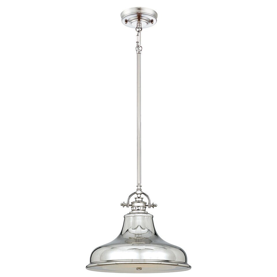 image 1 of Emery 1 Light Dome Ceiling Pendant Silver, E27