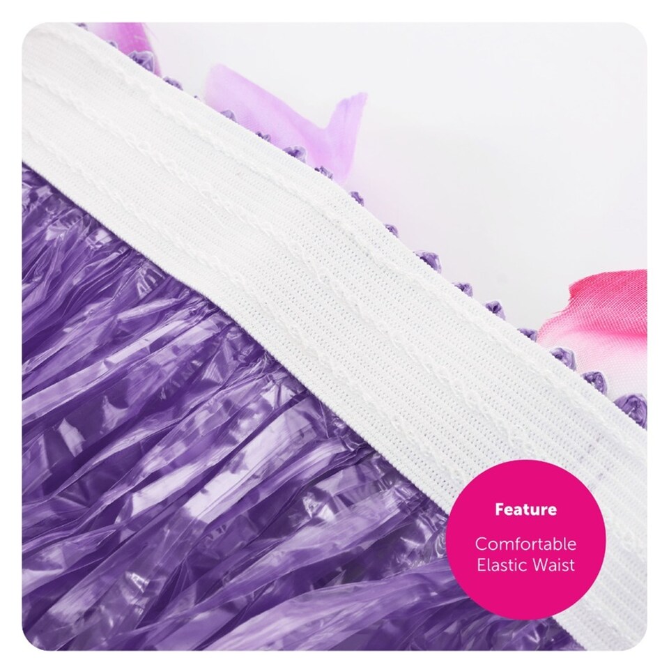 image 1 of 80cm Hawaiian Long Purple Hula Skirt & Lei | Purple | 2