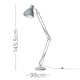 image 2 of ValueLights Pikton Large Modern Angled Design Floor Lamp In Cool Grey Finish - Includes 6W LED Bulb 3000K Warm White