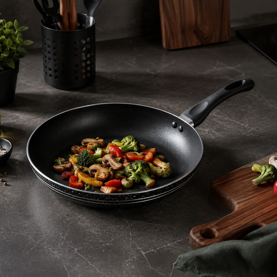 image 1 of Royalford 32 CM Non-Stick Aluminium Frying Pan for Induction Hob, Skillet Pan