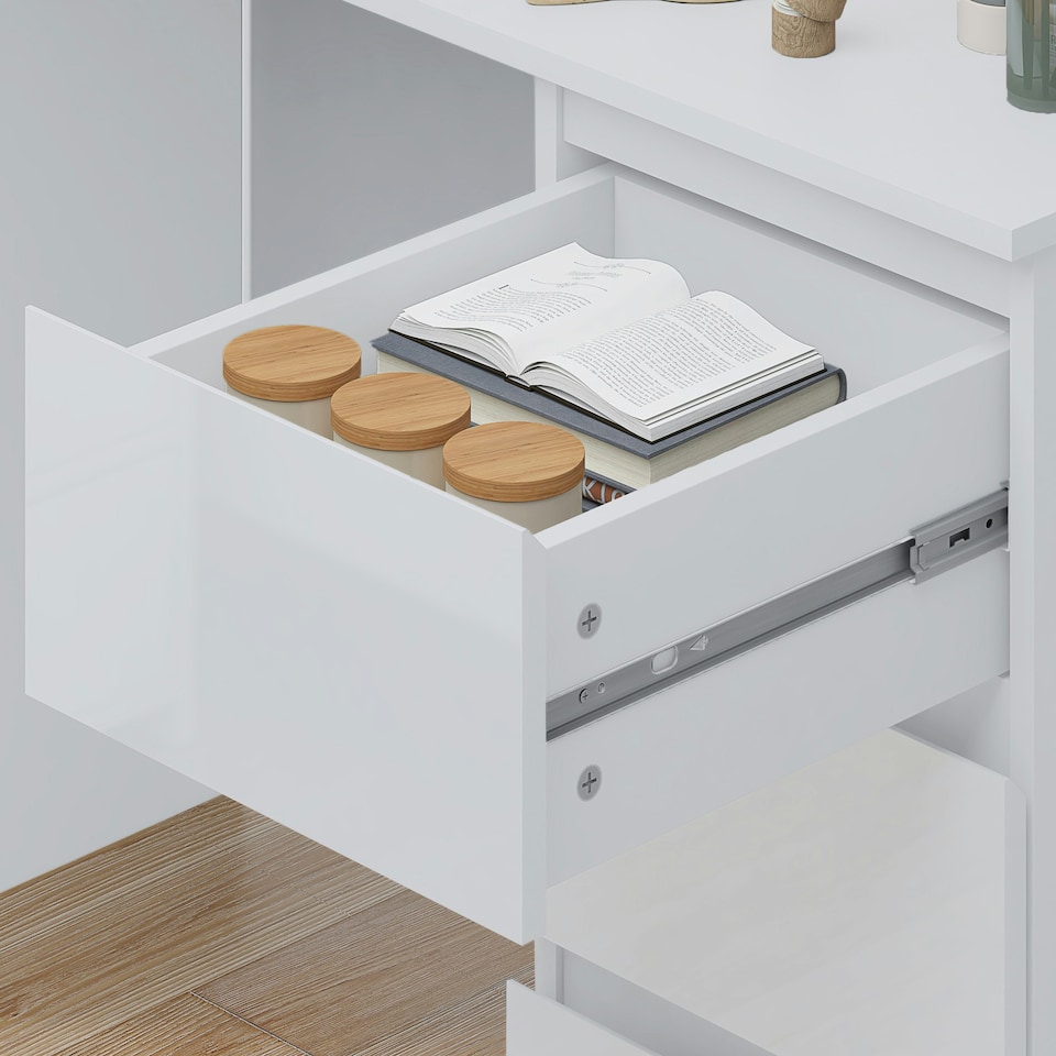 image 1 of FWStyle Stora 3 Drawer Dressing Table - White Gloss Front White