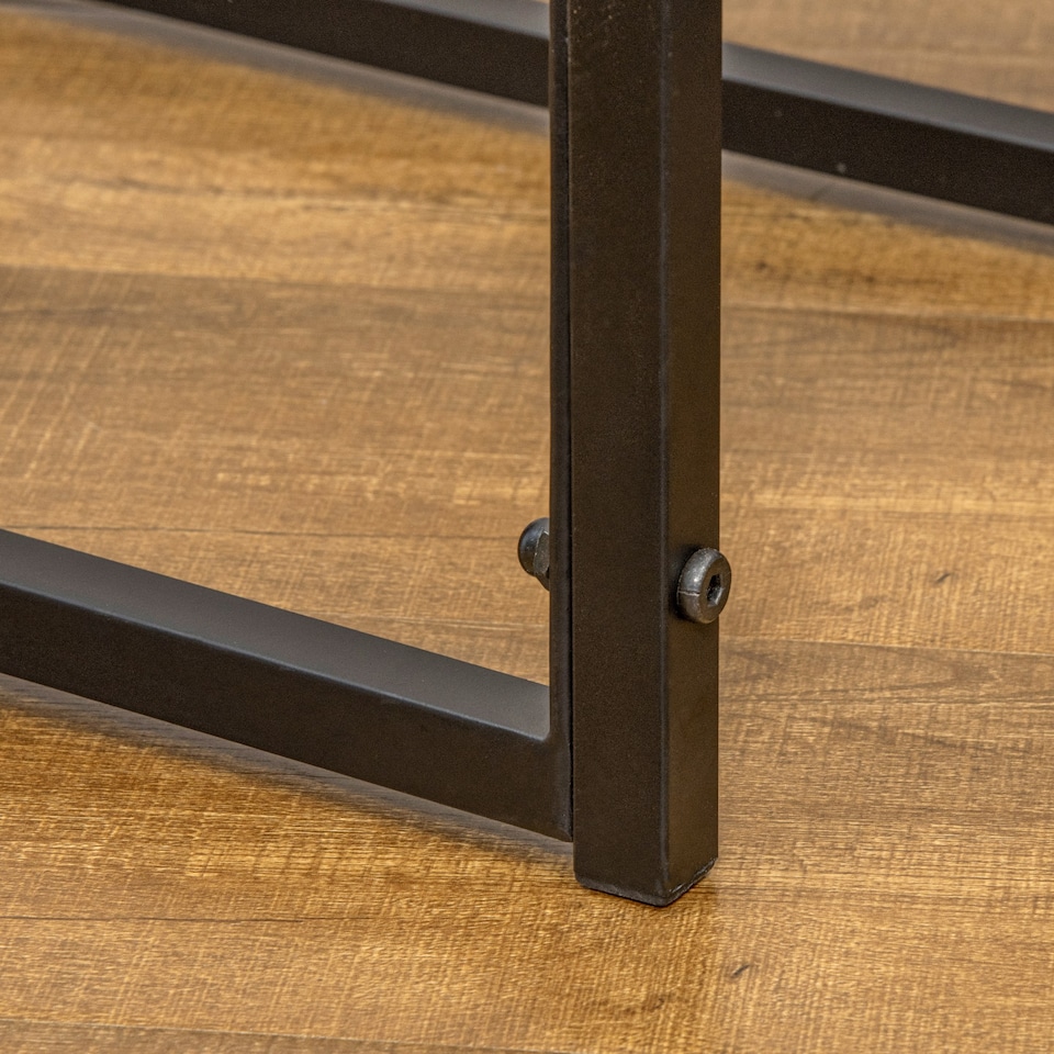 image 1 of Outsunny Metal Firewood Log Holder Indoor Outdoor Firewood Rack Fireplace 2 Tier Wood Storage Shelf with 4 Tools, Hooks, Scrolls, Black, 84W x 33D x 76H cm