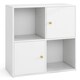 image 1 of COSTWAY 4-Cube Storage Organizer w/2 Cabinets White White