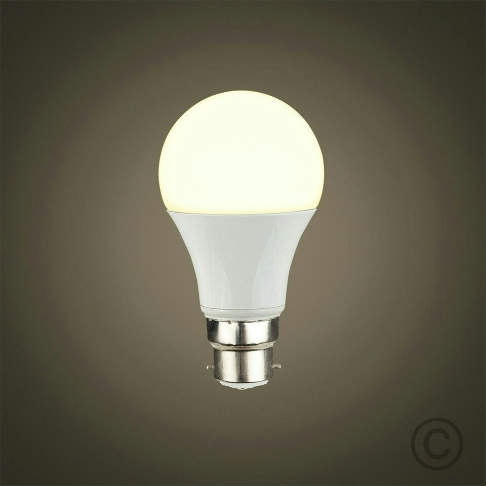 image 1 of ValueLights 10 Pack B22 White Plastic GLS LED 6W Warm White 3000K 500lm Light Bulb