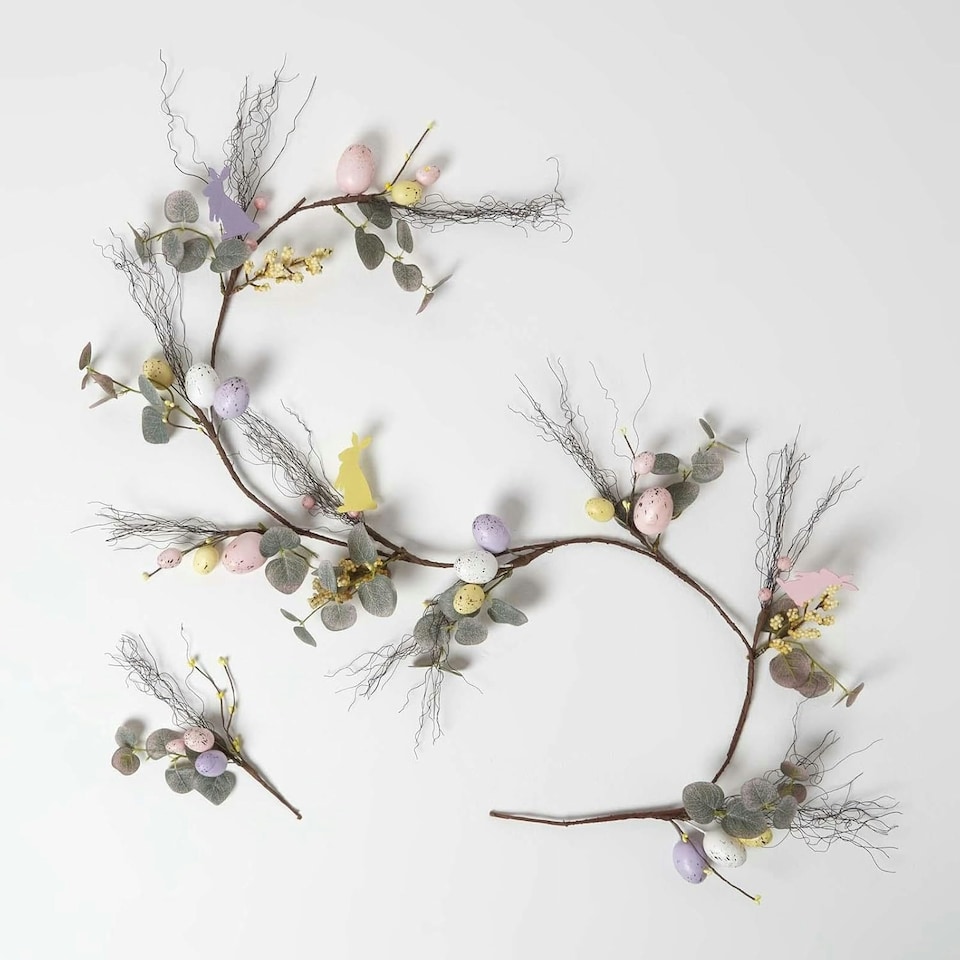 image 1 of Homescapes Spring Easter Egg and Eucalyptus Garland