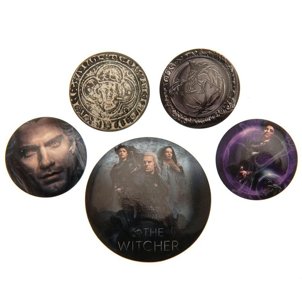 image 1 of The Witcher Button Badge Set - Multicoloured - One Size
