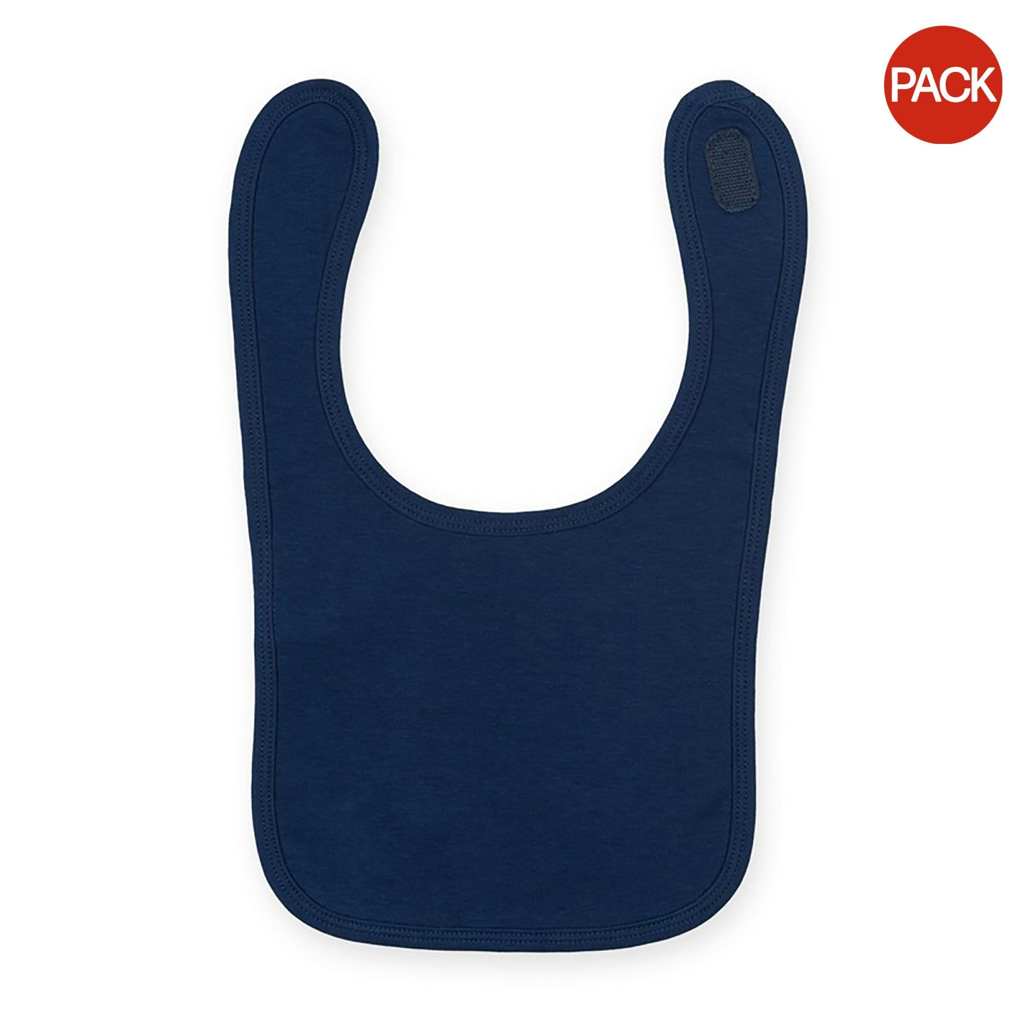 Larkwood Baby Unisex Plain & Contrast Bib (Pack of 2) - Navy - One Size