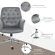 image 6 of Vinsetto Swivel Computer Chair with Arms, Modern Style Tufted, Dark Grey