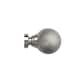image 2 of 35mm Fixed Length Metal Curtain Pole Set Satin Silver Textured Ball Finial 130cm | Silver | Silver