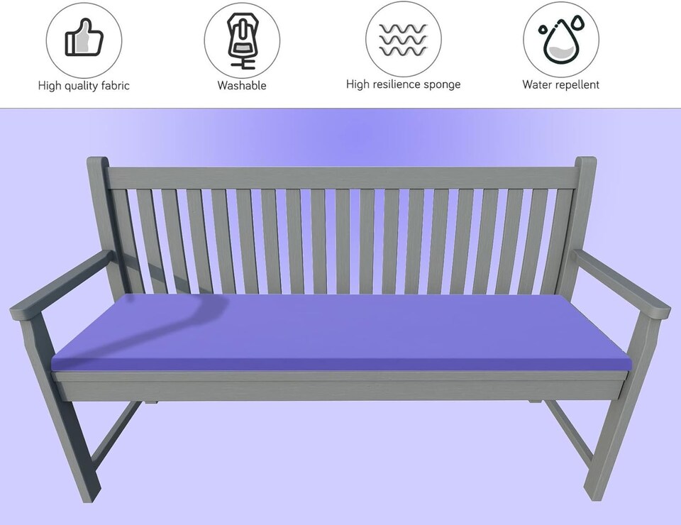 image 1 of Waterproof Garden Bench Cushion 3 Seater I Indoor & Outdoor Bench Seat Pad