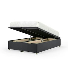 Graphite Plush Velvet Ottoman Base King Size N/A