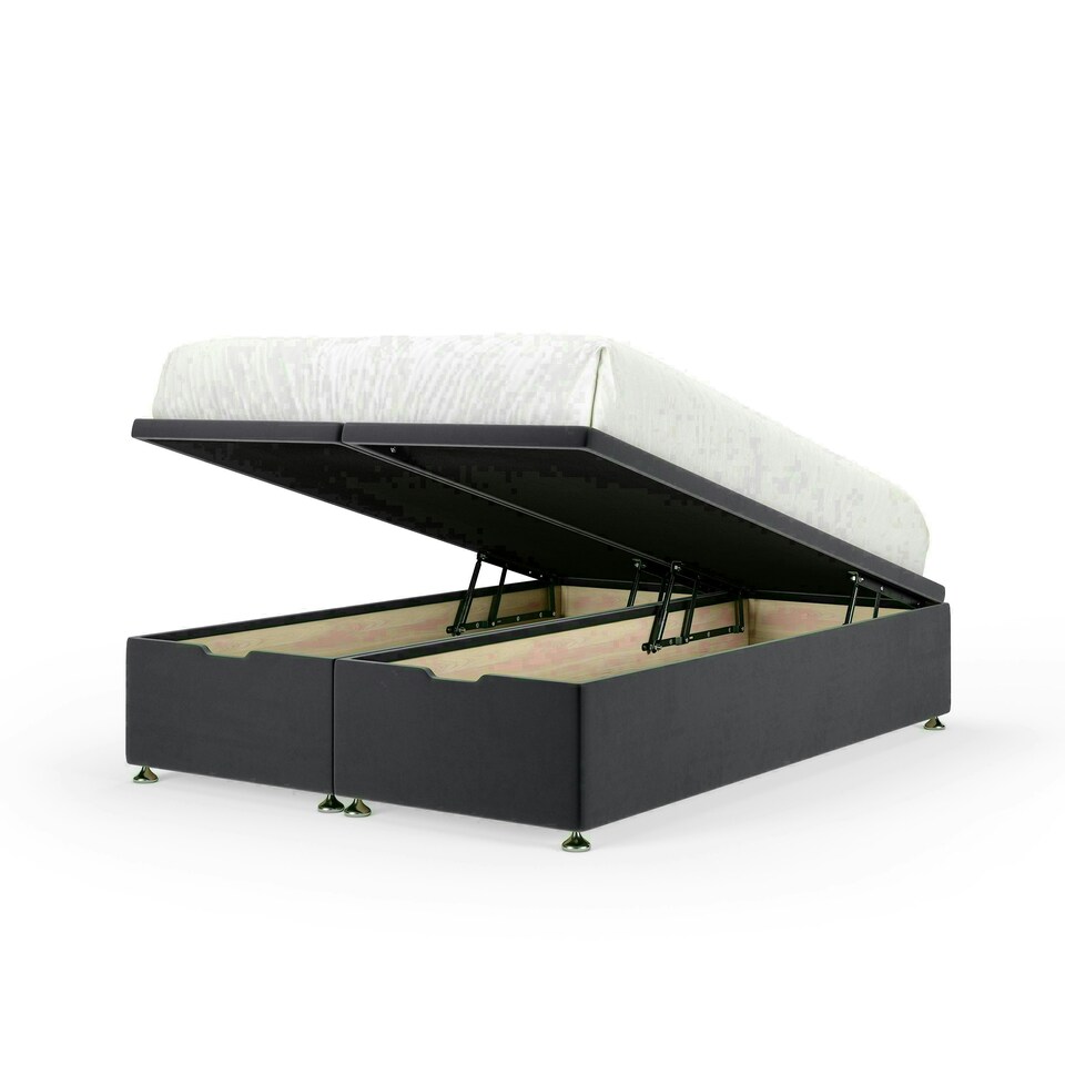 image 1 of Graphite Plush Velvet Ottoman Base King Size N/A