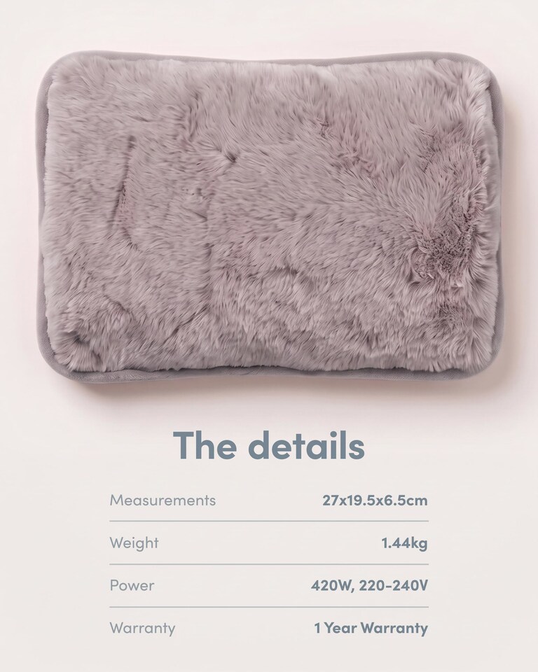 image 1 of Keplin Rechargeable Electric Hot Water Bottle Flannel Cover Auto Shut Off