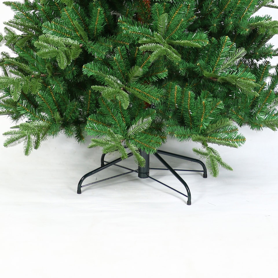 image 1 of Neo 7 Foot Artificial Green Natural Spruce Grandis Fir Real Realistic Look Shape Xmas Christmas Tree | Green | 7ft