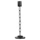 image 1 of Black Metal Chain Link Design Candle Holder With Wooden Stand Home Decor | Black | Black | Single - Large