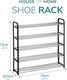 image 2 of House of Home 5 Tier Shoe Rack Freestanding Metal Rail Stand 15-20 Pairs | Black