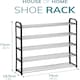 image 2 of House of Home 5 Tier Shoe Rack Freestanding Metal Rail Stand 15-20 Pairs | Black