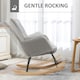image 4 of HOMCOM Wingback Rocking Chair for Nursing w/ Steel Frame Light Grey