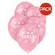 image 1 of Unique Party Its A Girl Latex Baby Shower Balloons (Pack of 5) - Pink/White - One Size