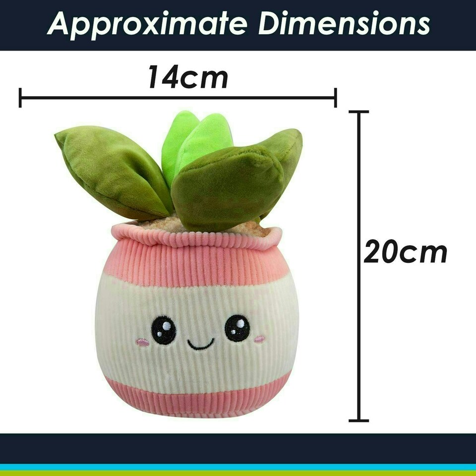 image 1 of Potted Plants Soft Toy Cute Plushie Huggable Cuddly Stuffed Toy Gift 20cm Pink