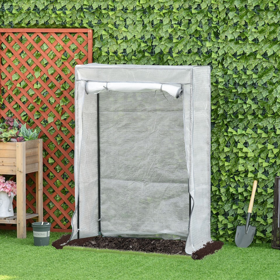 image 1 of Outsunny 100 x 50 x 150cm Greenhouse w Zipper Roll-up Door Outdoor