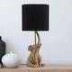 image 9 of Elephant - Gold Resin Table Lamp With Black Fabric Shade | Gold | Black | Large | 1