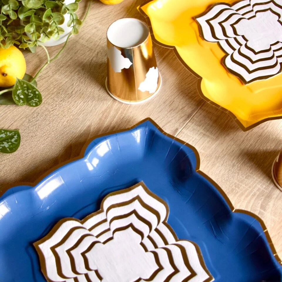 image 1 of Lotus Large Party Plates (10pk) - Blueberry (Navy) | Blue | Navy | 30 | 10