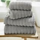 image 2 of Ribbleton 100% Cotton Zerotwist Ribbed Towels – Hand, Bath & Sheet Sizes – Ultra Soft | Grey | Dove Grey | Bath towel