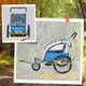 image 3 of HOMCOM 2 Seat Bike Trailer with 5 Point Harness, for 18+ Months, Blue